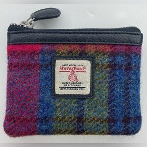 Harris Tweed of Scotland Plaid Wool Zipper Wallet
